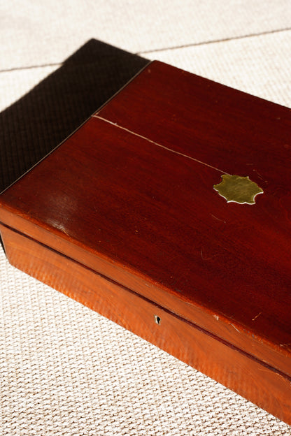 Antique Edwardian Oak & Brass Cutlery Box