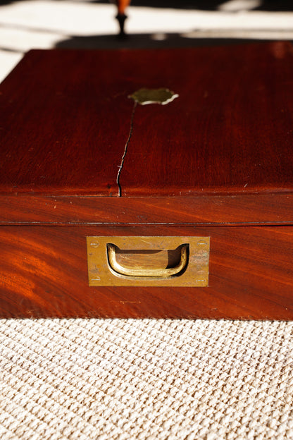 Antique Edwardian Oak & Brass Cutlery Box