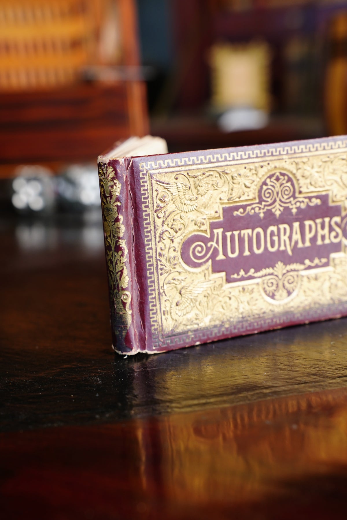 Antique Gilt Tooled Leather Autograph Album