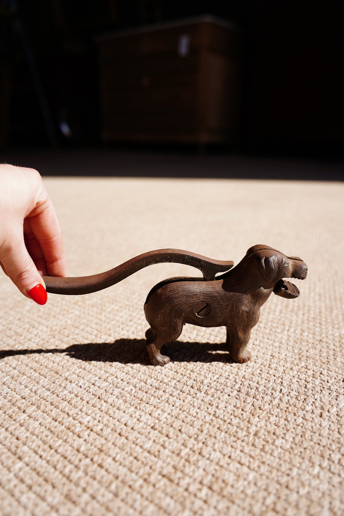 Vintage Cast Iron Dog Nutcracker, St Bernard