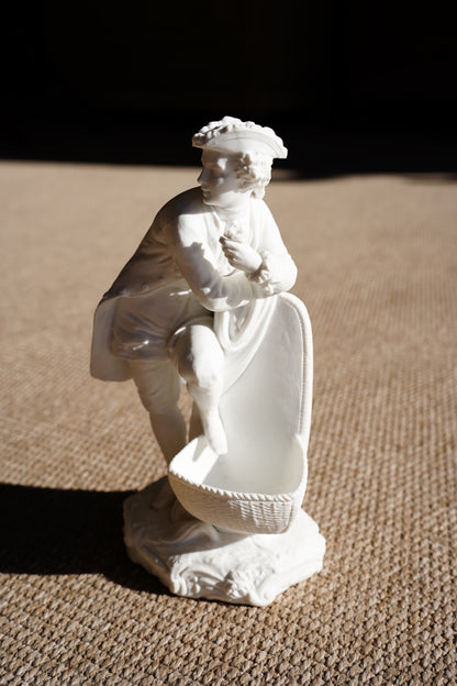 Antique French Rococo Style Bisque Figural Spill Vase