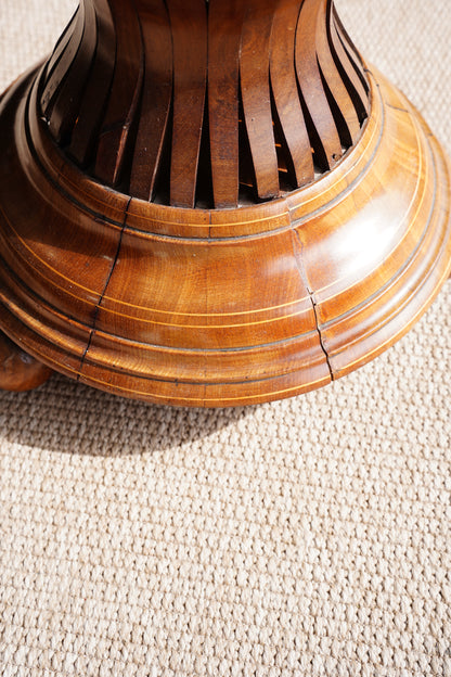 Antique Edwardian Brass and Wood Slatted Planter