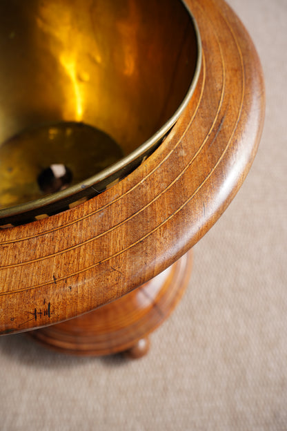 Antique Edwardian Brass and Wood Slatted Planter