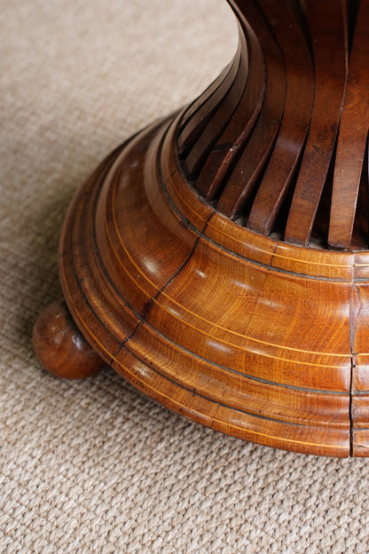 Antique Edwardian Brass and Wood Slatted Planter