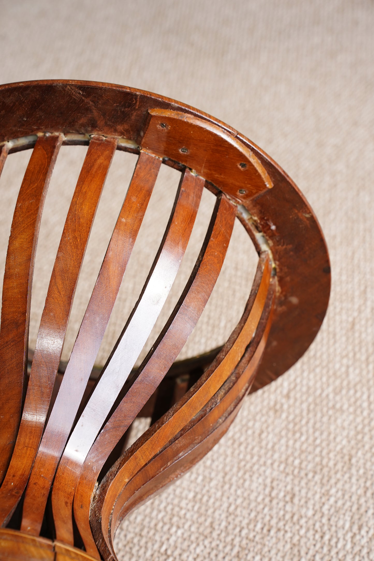 Antique Edwardian Brass and Wood Slatted Planter