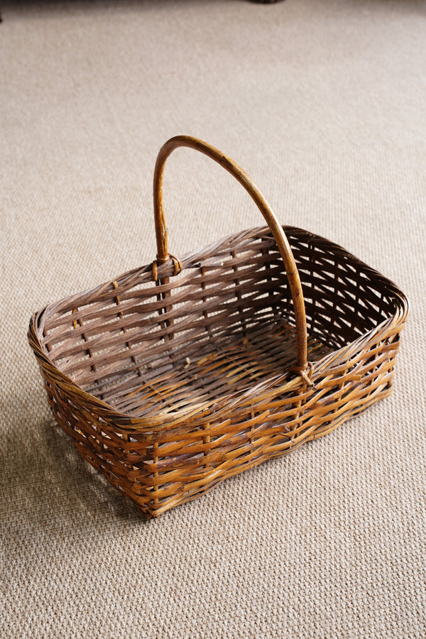 Vintage French Style Willow Gathering Basket secondary view