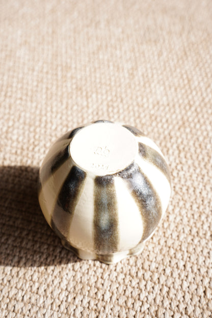 Contemporary Handmade Ceramic Vase, Striped Glaze