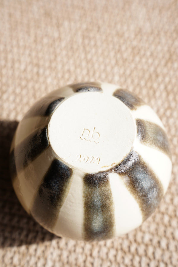 Contemporary Handmade Ceramic Vase, Striped Glaze secondary view