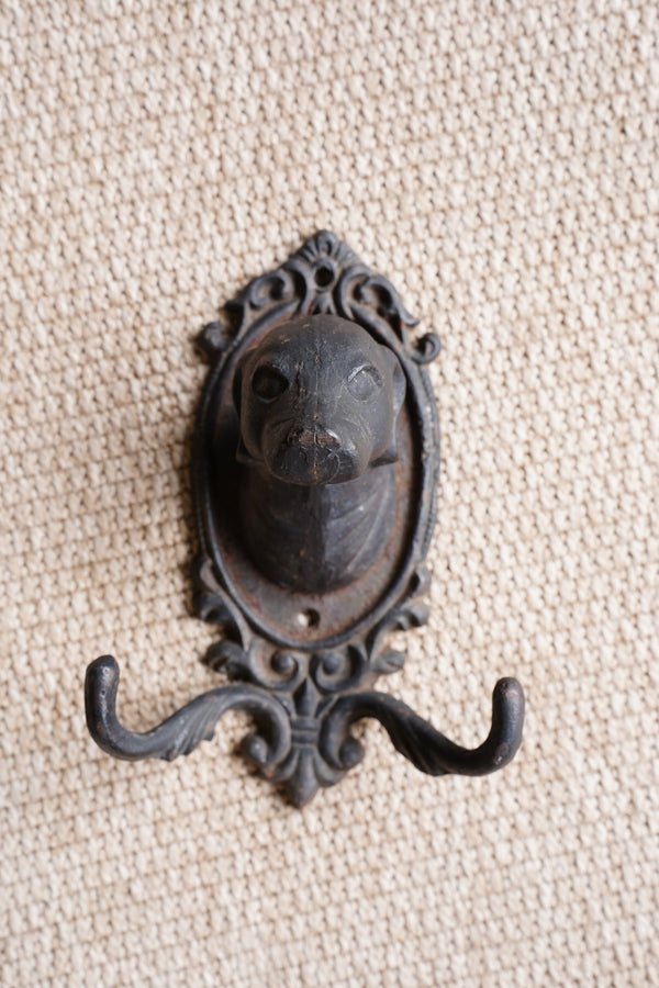 Vintage Victorian Style Cast Iron Dog Wall Hook