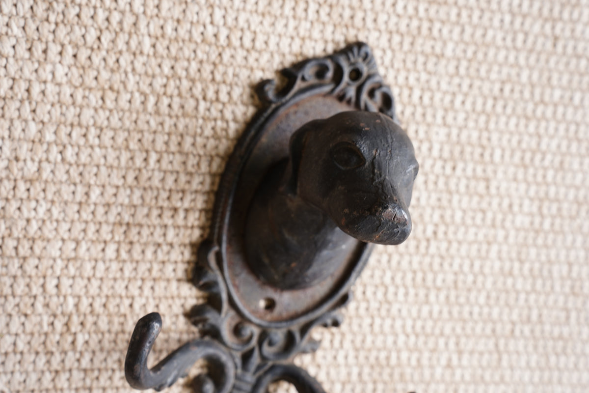 Vintage Victorian Style Cast Iron Dog Wall Hook