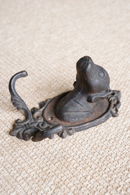 Vintage Victorian Style Cast Iron Dog Wall Hook