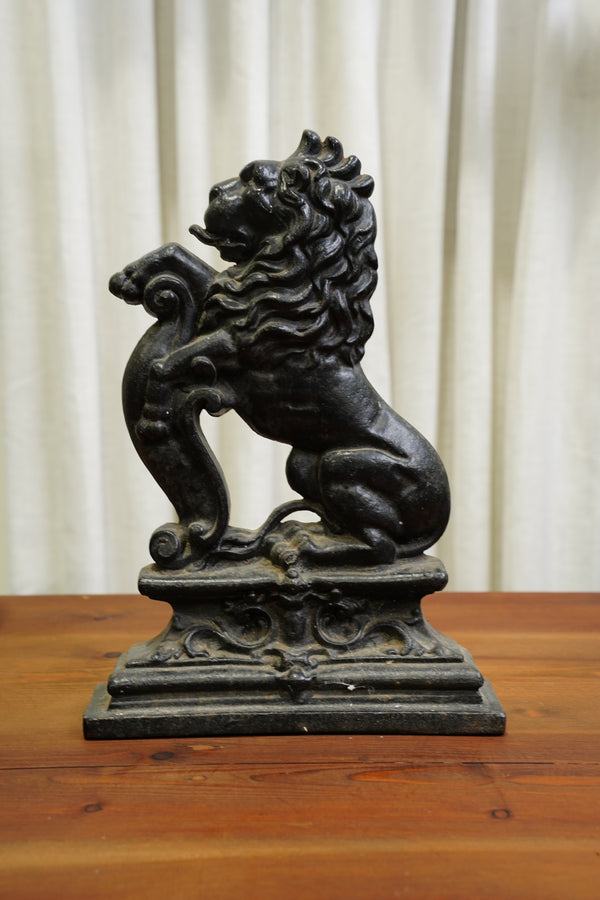 Antique Cast Iron Lion Doorstop, English, Circa 1880 secondary view