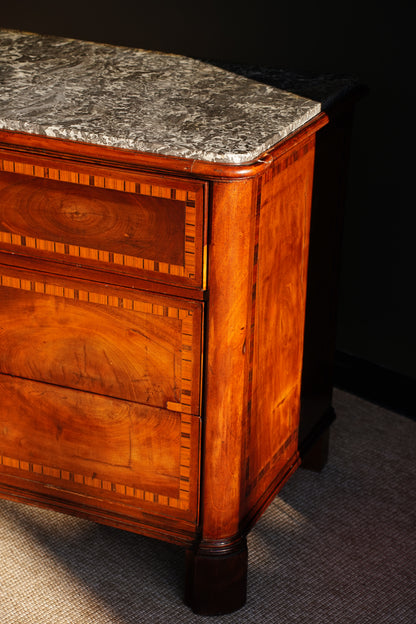 Antique French Louis XVI Mahogany Marble Top Commode