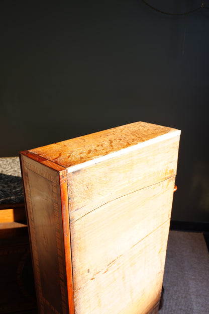 Antique French Louis XVI Mahogany Marble Top Commode