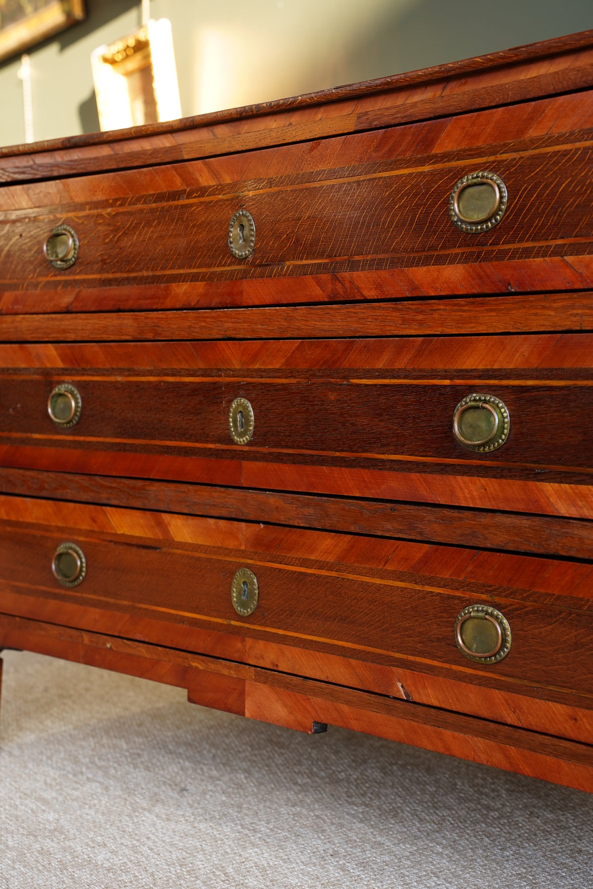 Antique French Louis XVI Marquetry Commode
