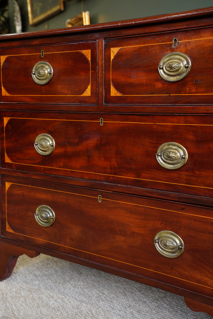 Antique Regency Mahogany Chest of Drawers detail