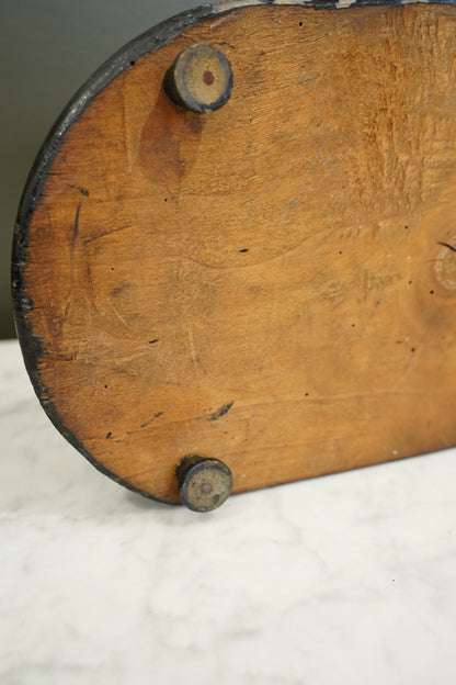 Antique Ebonized Oval Plinth Display Stand Base
