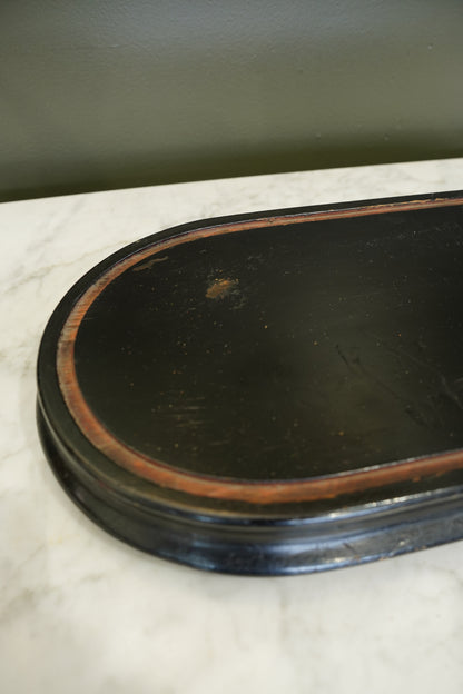 Antique French Ebonized Oval Display Stand Base