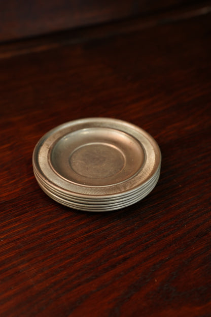 Vintage Pewter Trinket Dish with Reeded Rim