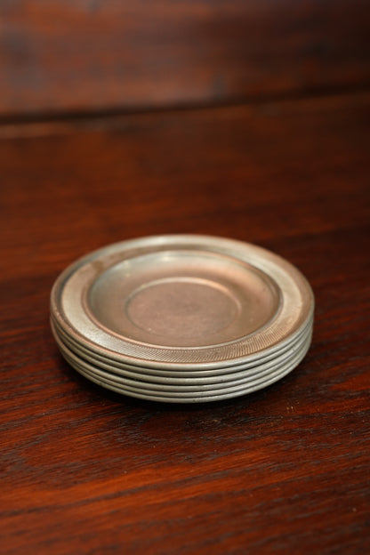 Vintage Pewter Trinket Dish with Reeded Rim