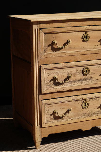 Antique French Sandblasted Walnut Commode