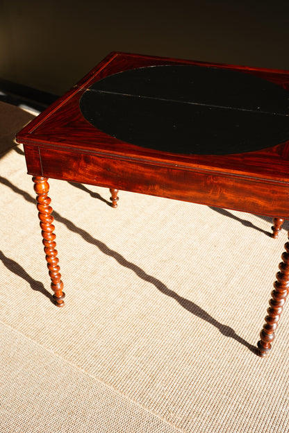 Antique English Mahogany Barley Twist Games Table