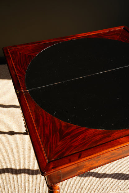 Antique English Mahogany Barley Twist Games Table