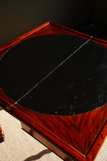 Antique English Mahogany Barley Twist Games Table