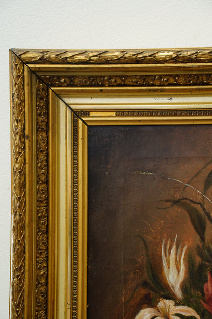 Antique Flower Still Life Oil Painting