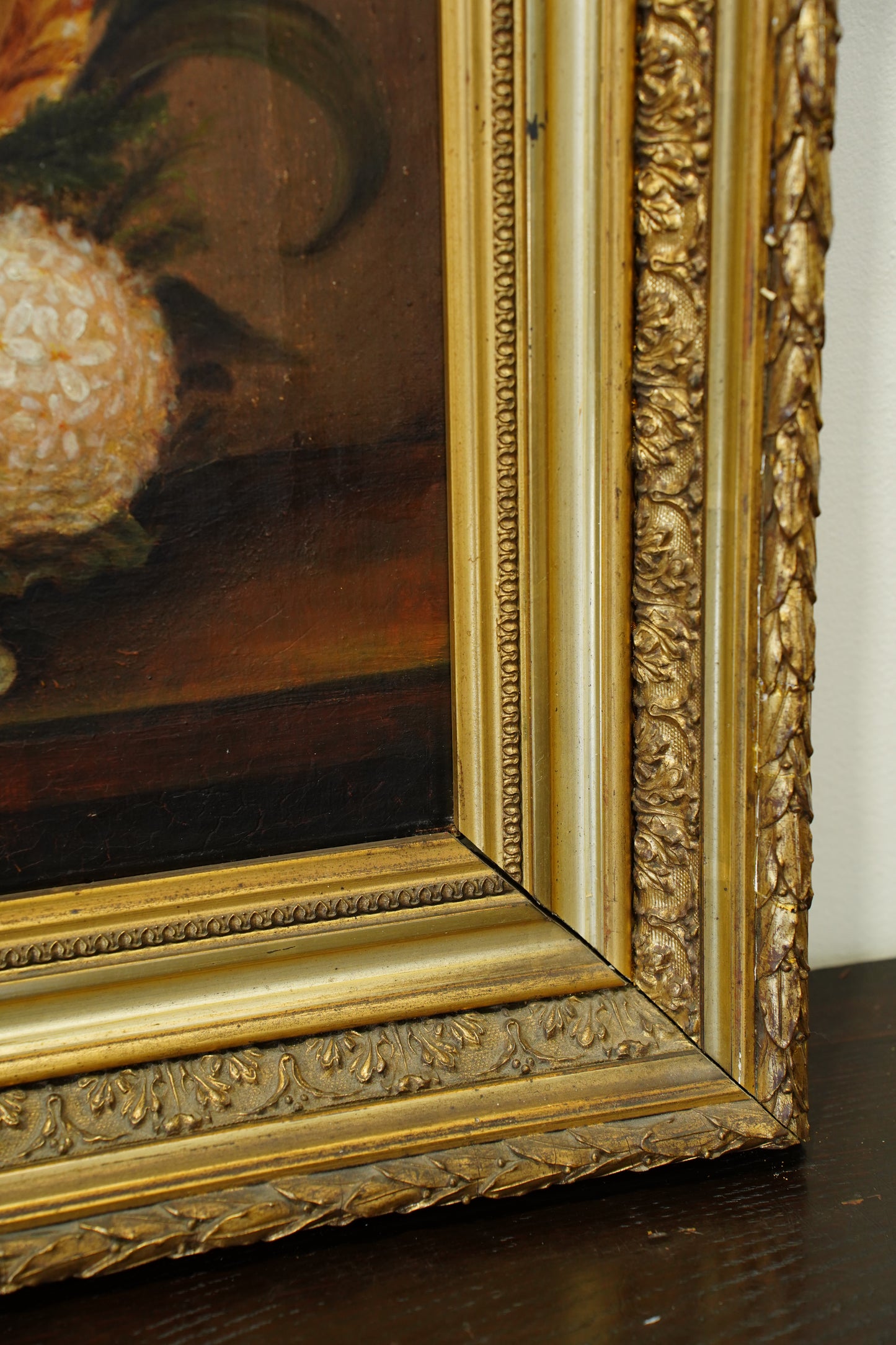 Antique Flower Still Life Oil Painting