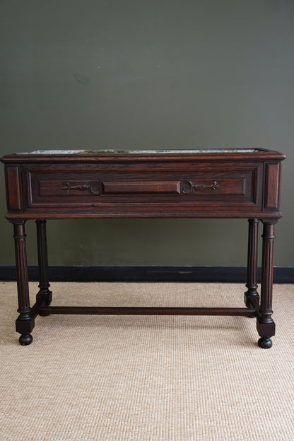 Antique French Oak Jardiniere on Stand