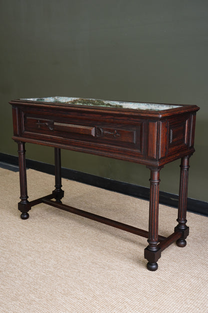 Antique French Oak Jardiniere on Stand