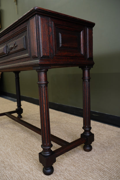 Antique French Oak Jardiniere on Stand