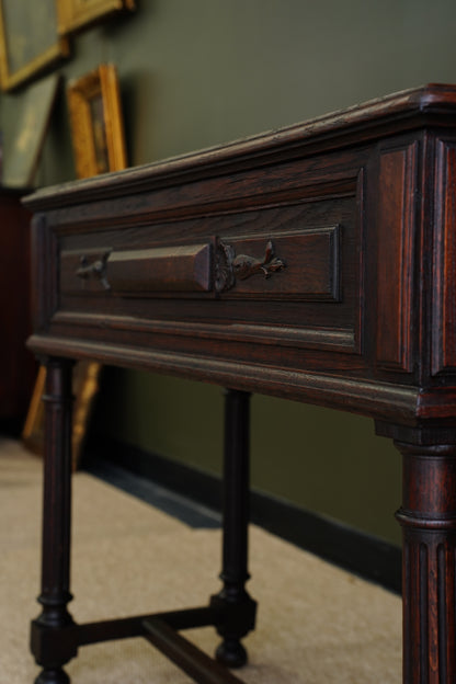 Antique French Oak Jardiniere on Stand