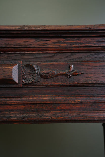 Antique French Oak Jardiniere on Stand