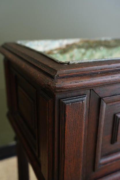 Antique French Oak Jardiniere on Stand