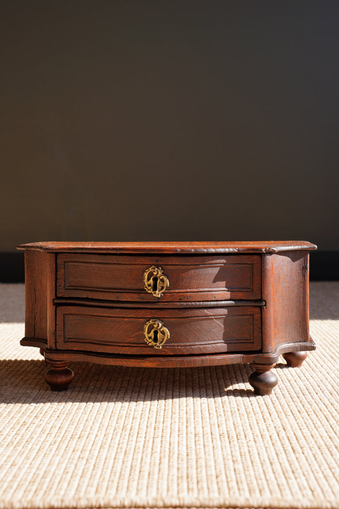 Antique European Oak Miniature Commode, 18th Century