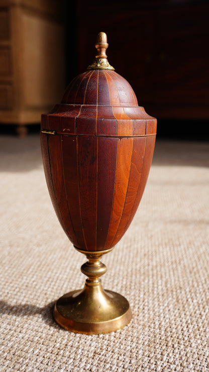 Antique English Banded Wood Trinket Box