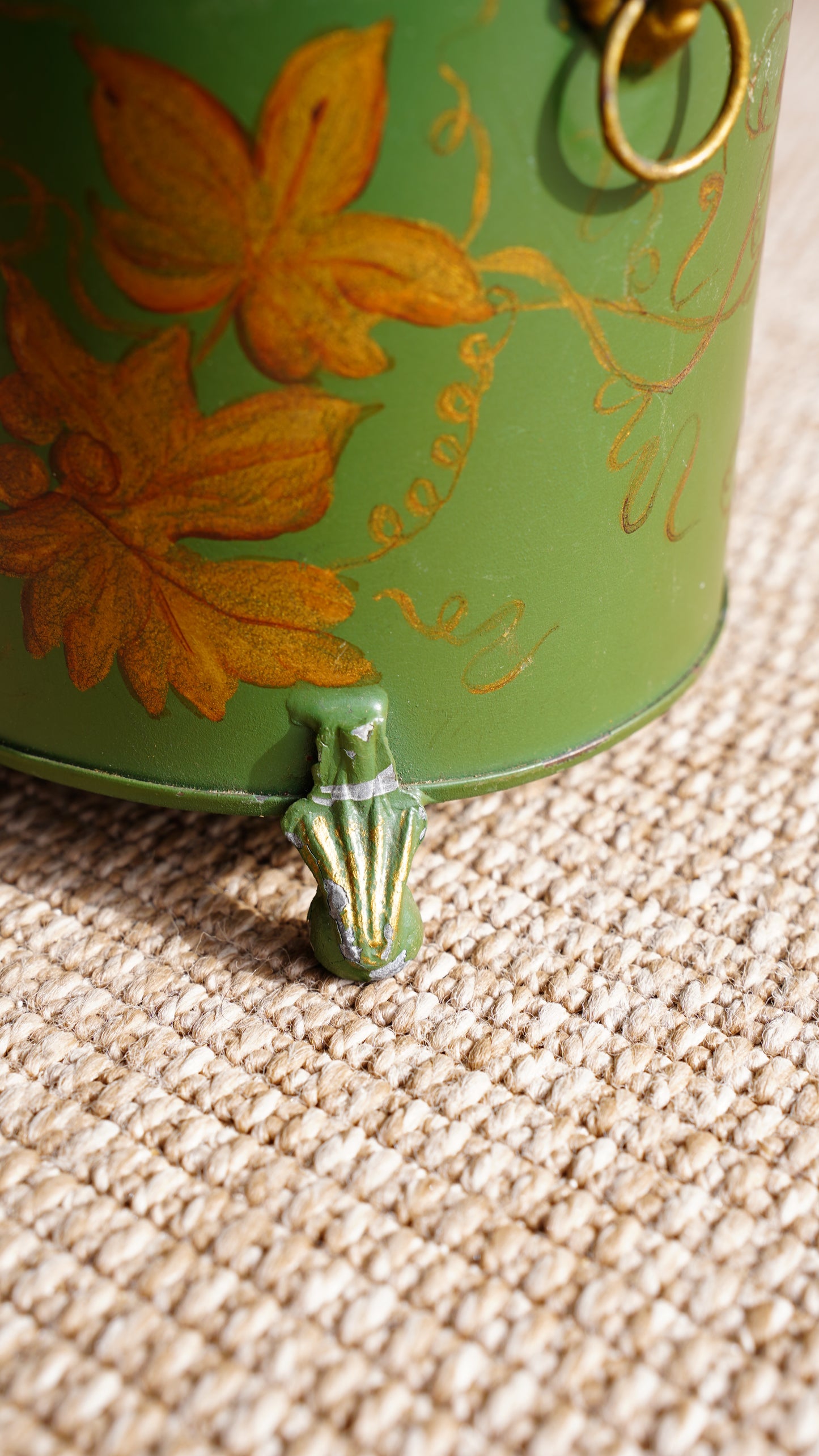 Vintage Hand-Painted Tole Planter, Small