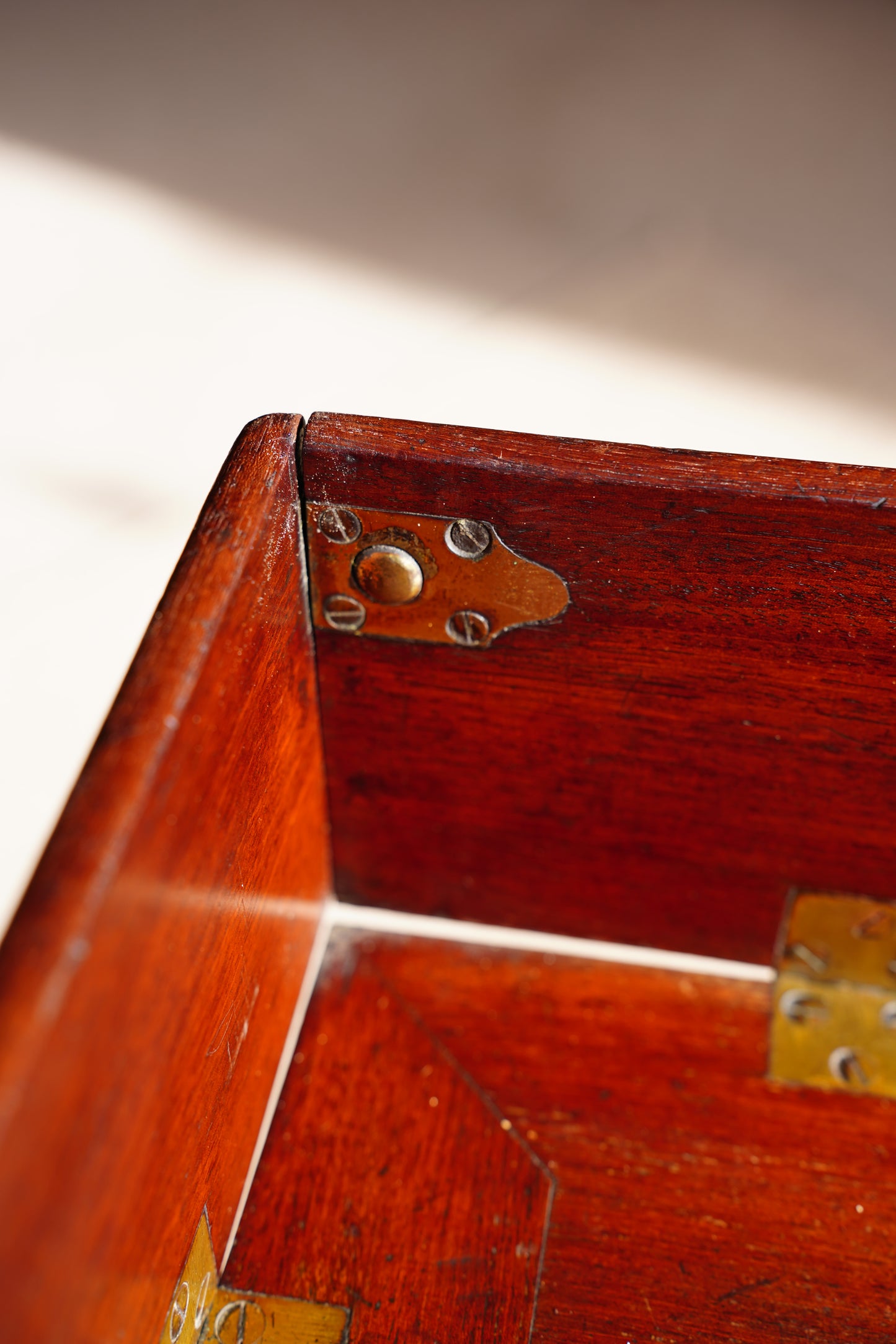Antique English Campaign Mahogany Butlers Tray Table
