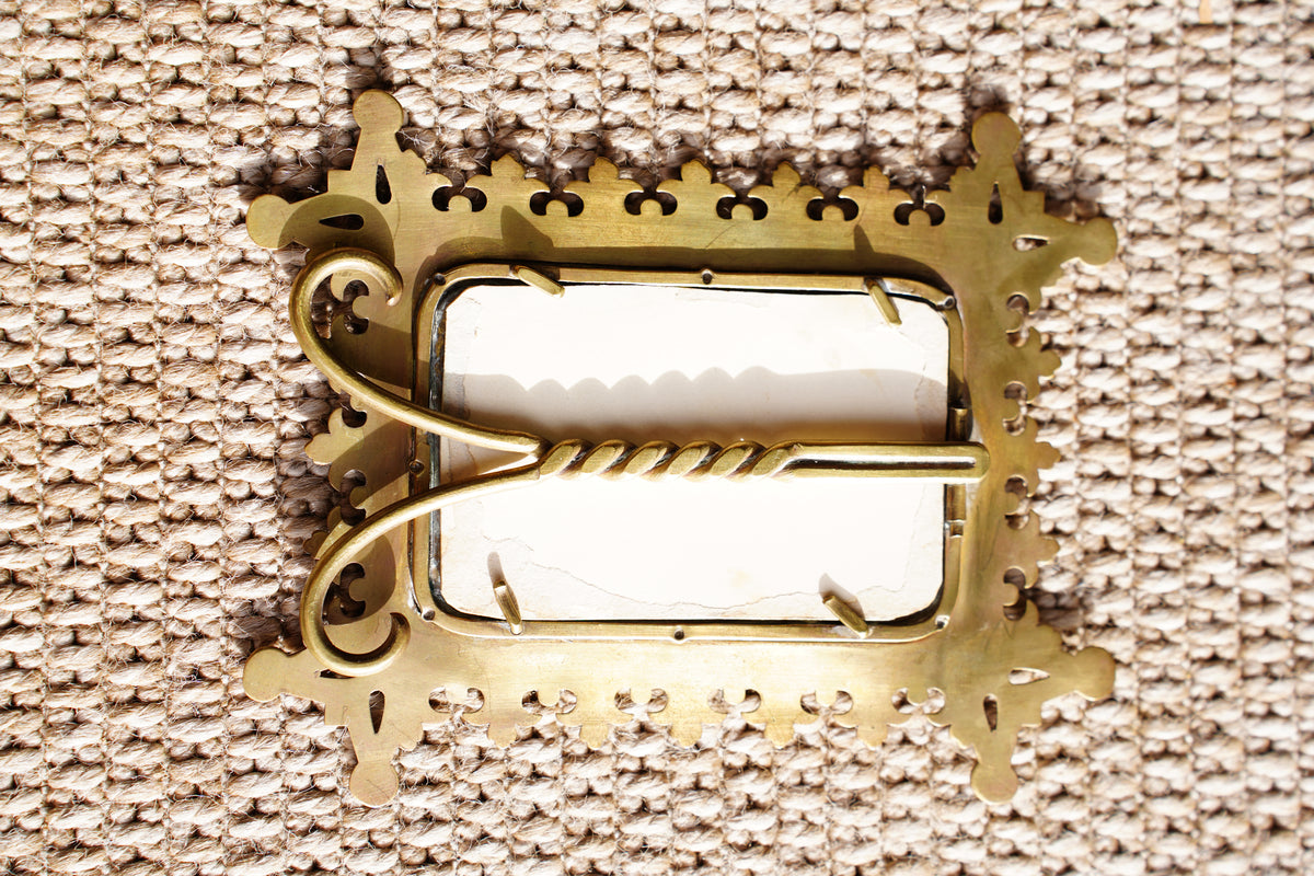 Antique Victorian Brass Picture Frame, c1890