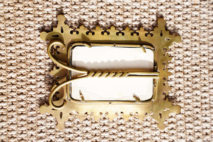 Antique Victorian Brass Picture Frame, c1890