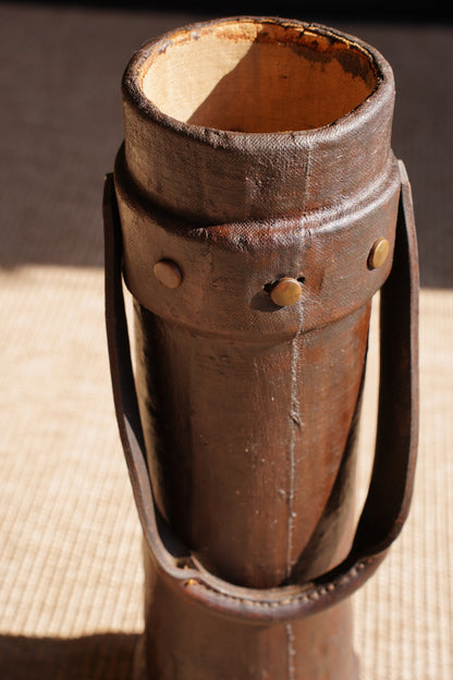 Antique English Leather Cordite Carrier