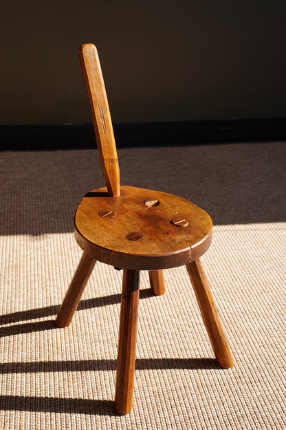 Antique French Folk Art Milking Stool