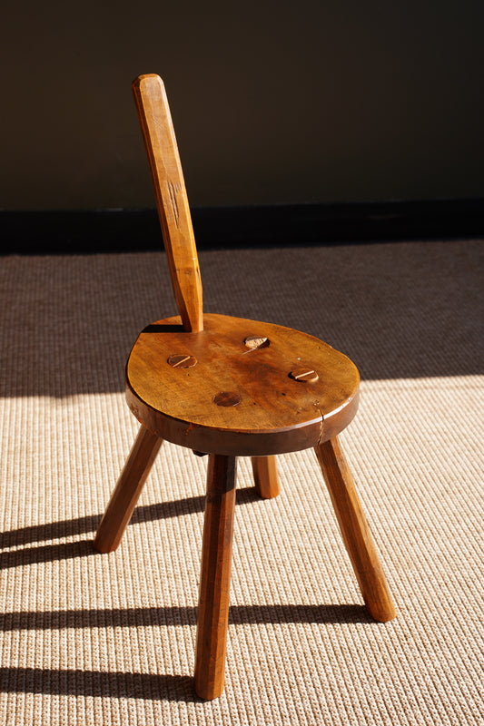 Antique French Folk Art Milking Stool