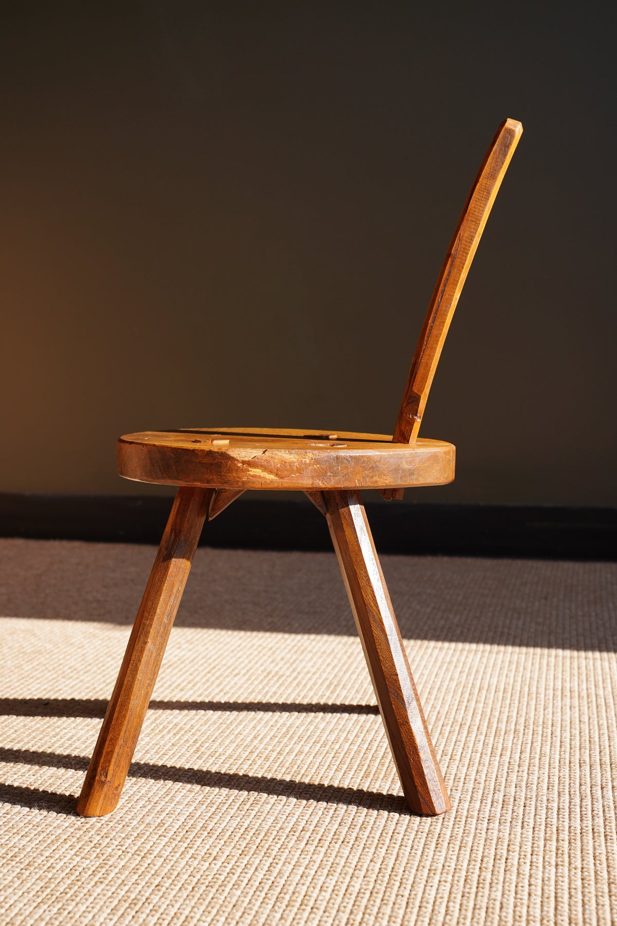 Antique French Folk Art Milking Stool