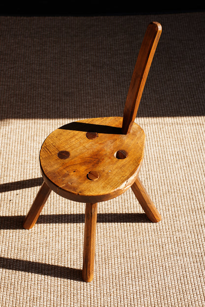 Antique French Folk Art Milking Stool