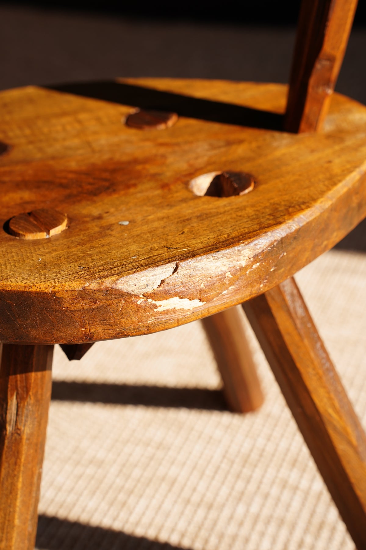 Antique French Folk Art Milking Stool