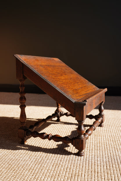 Antique Oak Book Stand, Tabletop Reading Slope, Circa 1900