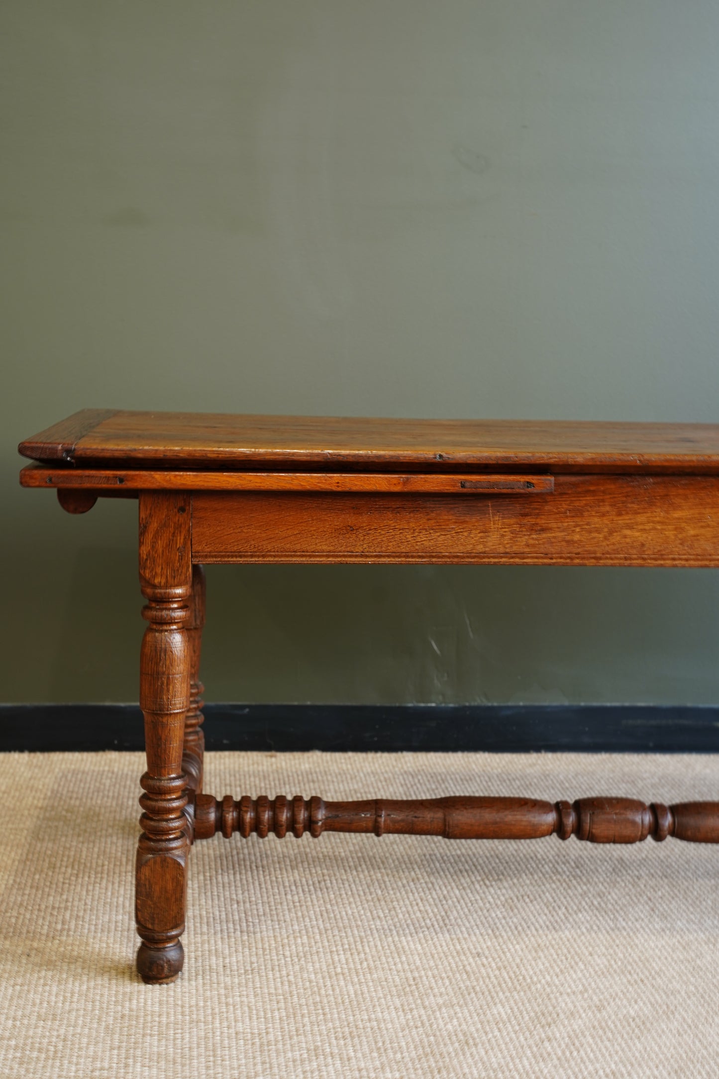 Antique Belgian Louis XIII Oak Side Table